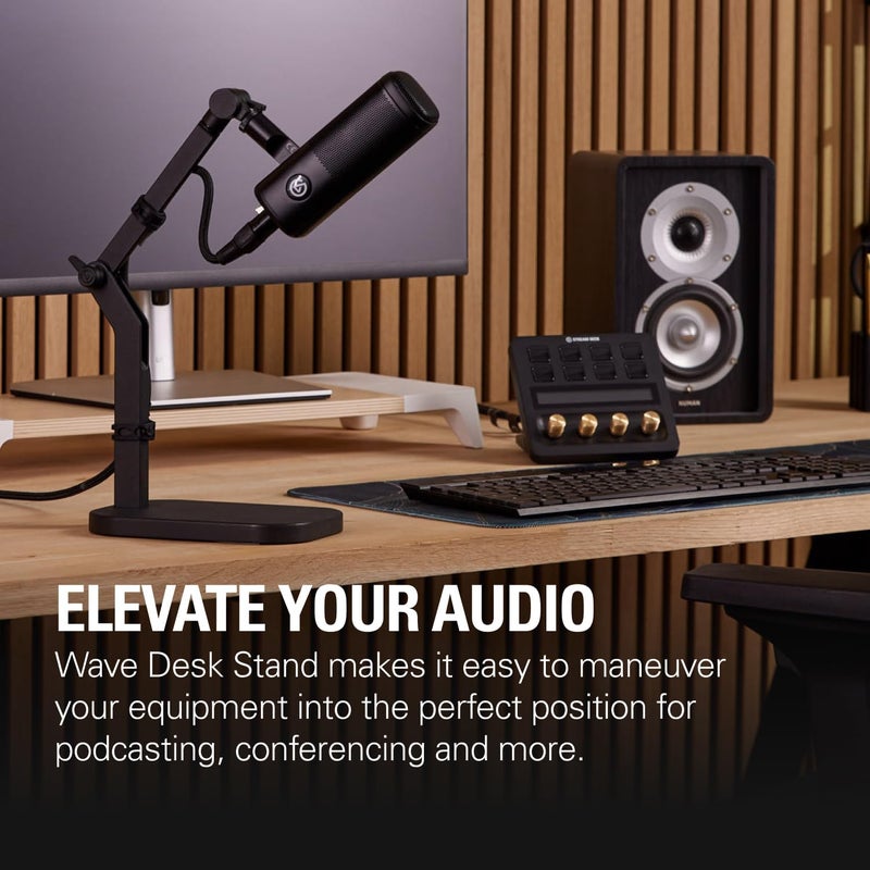 elgato حامل مكتب ويف - ذراع تركيب قابلة للتعديل للميكروفونات، Works، HyperX، Rode، Fifine، Shure والمزيد من الميكروفونات، متوافق مع خيوط 1/4، 3/8 و 5/8، للتسجيل/البودكاست/البث - Image 2